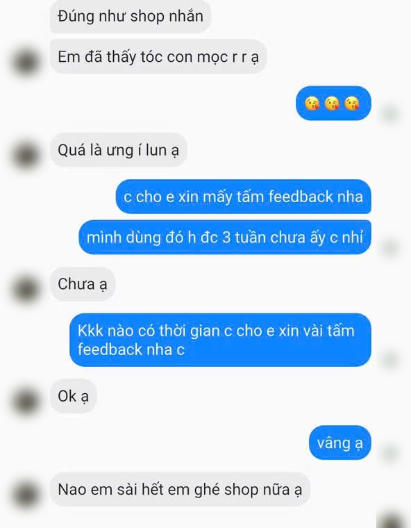 Tin nhắn phản hồi của khách
